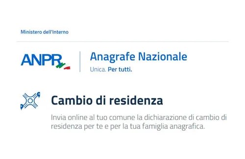 Cambio di residenza on-line